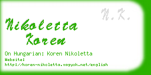 nikoletta koren business card